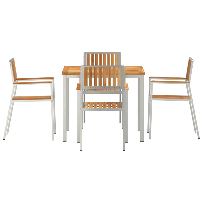 Set de dining pentru grădină vidaXL 5 piese din lemn masiv de tec - WALTI WALTI