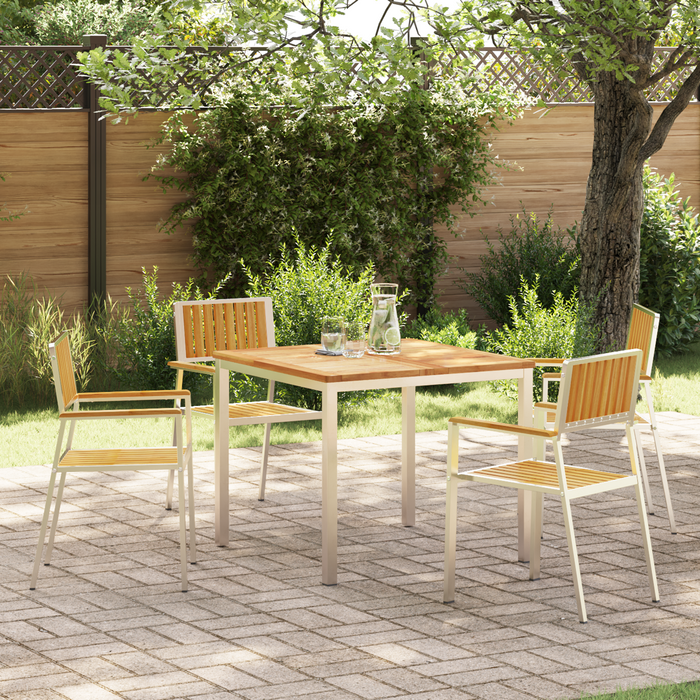 Set de dining pentru grădină vidaXL 5 piese din lemn masiv de tec - WALTI WALTI