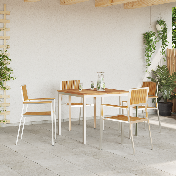 Set de dining pentru grădină vidaXL 5 piese din lemn masiv de tec - WALTI WALTI