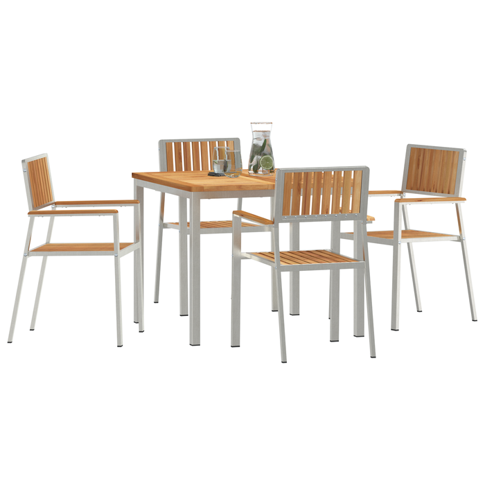 Set de dining pentru grădină vidaXL 5 piese din lemn masiv de tec - WALTI WALTI