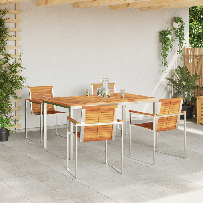 Set de Masă pentru Grădină vidaXL 5 Piese Lemn Solid de Acacia - WALTI WALTI