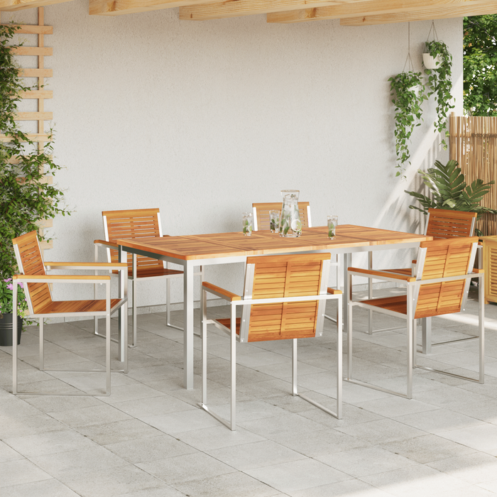 Set de dining pentru grădină vidaXL cu 7 piese din lemn masiv de acacia - WALTI WALTI