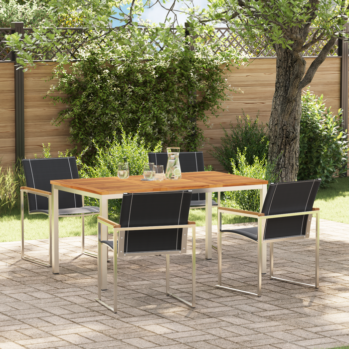 Set de dining grădină vidaXL 5 piese din lemn masiv de acacia - WALTI WALTI