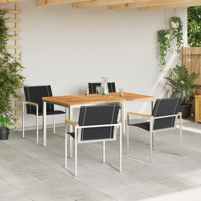 Set de dining grădină vidaXL 5 piese din lemn masiv de acacia - WALTI WALTI