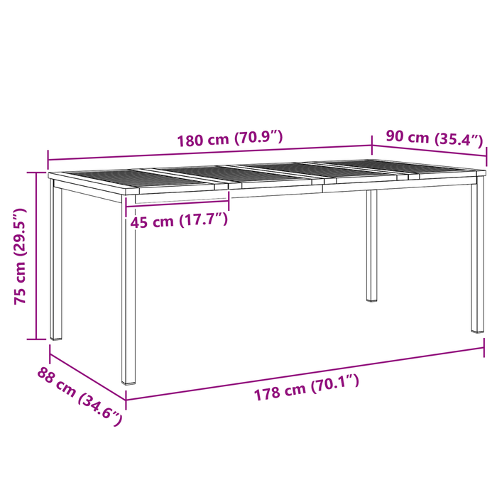 Set masă 5 piese lemn solid acacia vidaXL - WALTI WALTI
