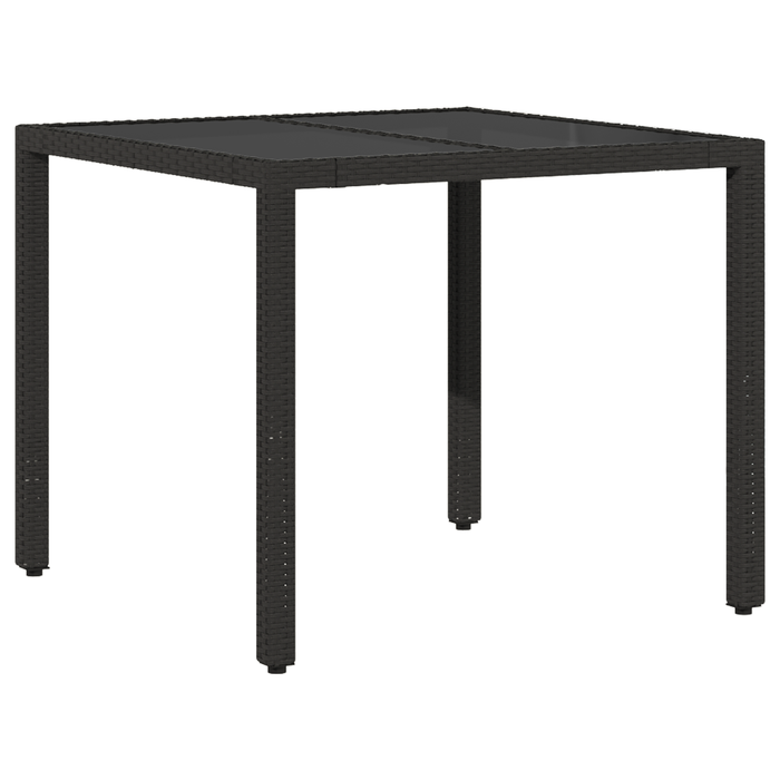 Set de dining pentru grădină vidaXL 3 piese cu perne Negru Poliratan - WALTI WALTI