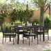 Set de dining pentru grădină vidaXL, 5 piese, cu perne, ratan poliat negru - WALTI WALTI