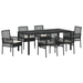 Set de dining pentru grădină, 7 piese, cu perne, rattan negru - WALTI WALTI