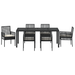 Set de dining pentru grădină, 7 piese, cu perne, rattan negru - WALTI WALTI