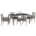Set de dining pentru grădină vidaXL, 5 piese, cu perne, gri, din poliratan - WALTI WALTI