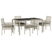 Set de dining pentru grădină vidaXL, 5 piese, cu perne, gri deschis, din poliratan - WALTI WALTI