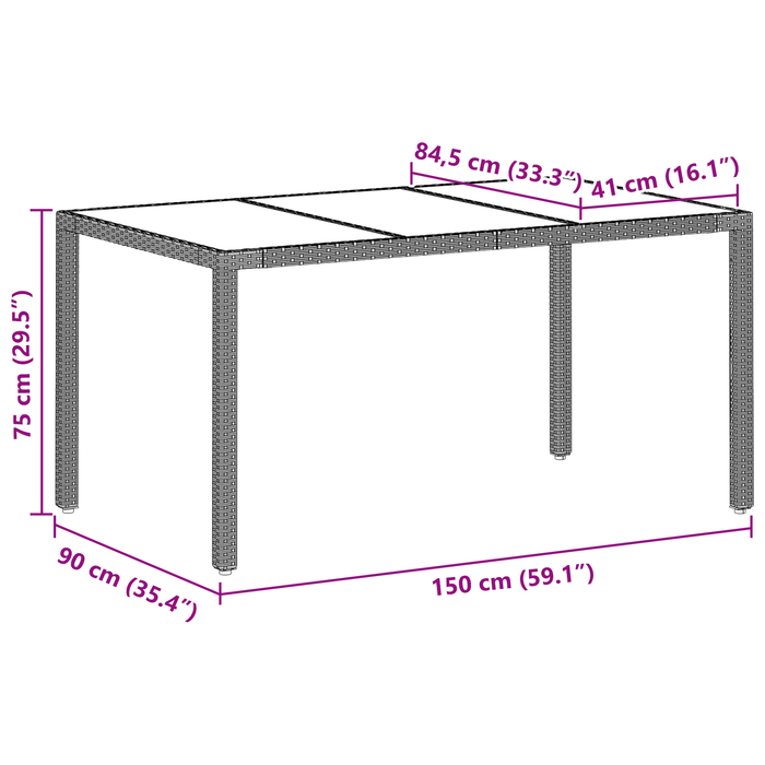 Set de dining pentru grădină vidaXL, 5 piese, cu perne, gri deschis, din poliratan - WALTI WALTI