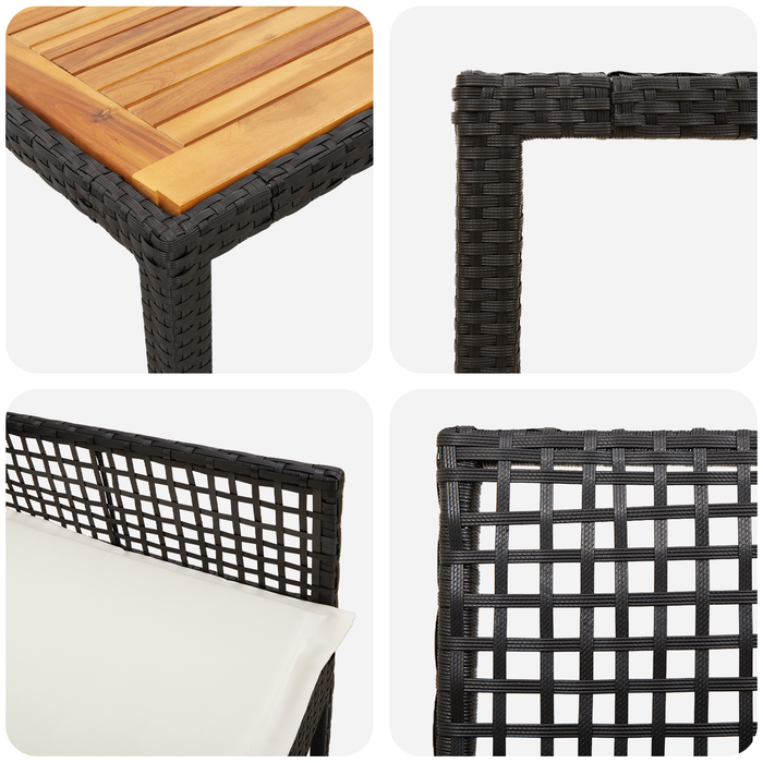 Set Mobilier Dining vidaXL Set 3 piese Negru Lemn Durabil - WALTI WALTI