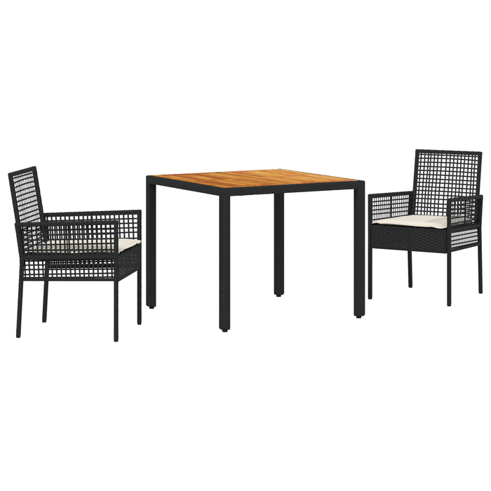 Set Mobilier Dining vidaXL Set 3 piese Negru Lemn Durabil - WALTI WALTI