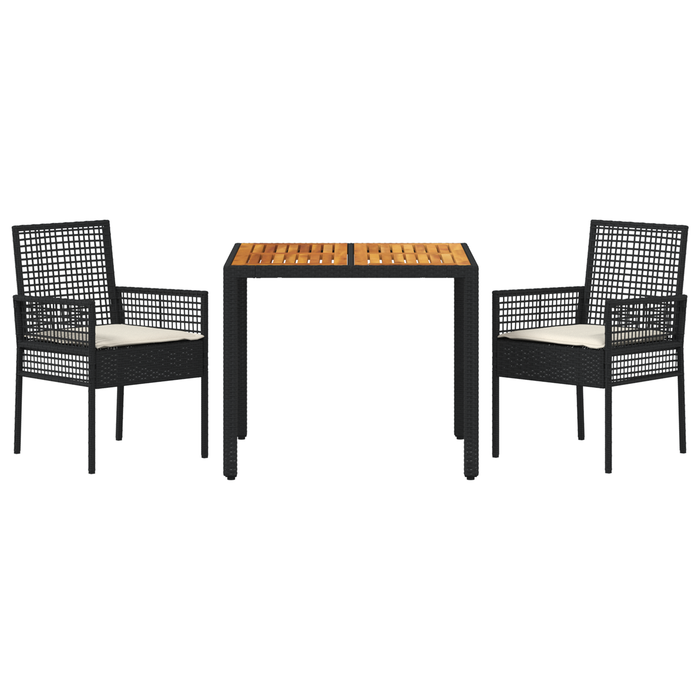 Set Mobilier Dining vidaXL Set 3 piese Negru Lemn Durabil - WALTI WALTI