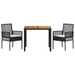 Set Mobilier Dining vidaXL Set 3 piese Negru Lemn Durabil - WALTI WALTI