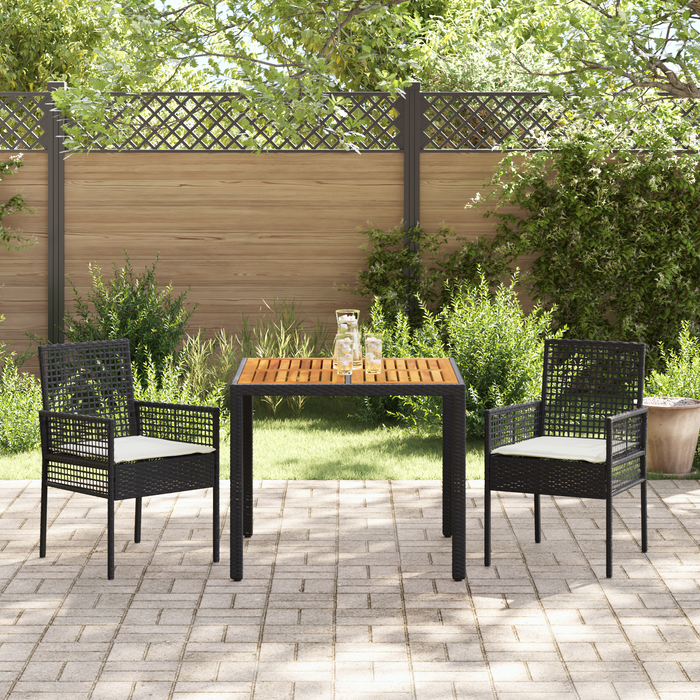 Set Mobilier Dining vidaXL Set 3 piese Negru Lemn Durabil - WALTI WALTI