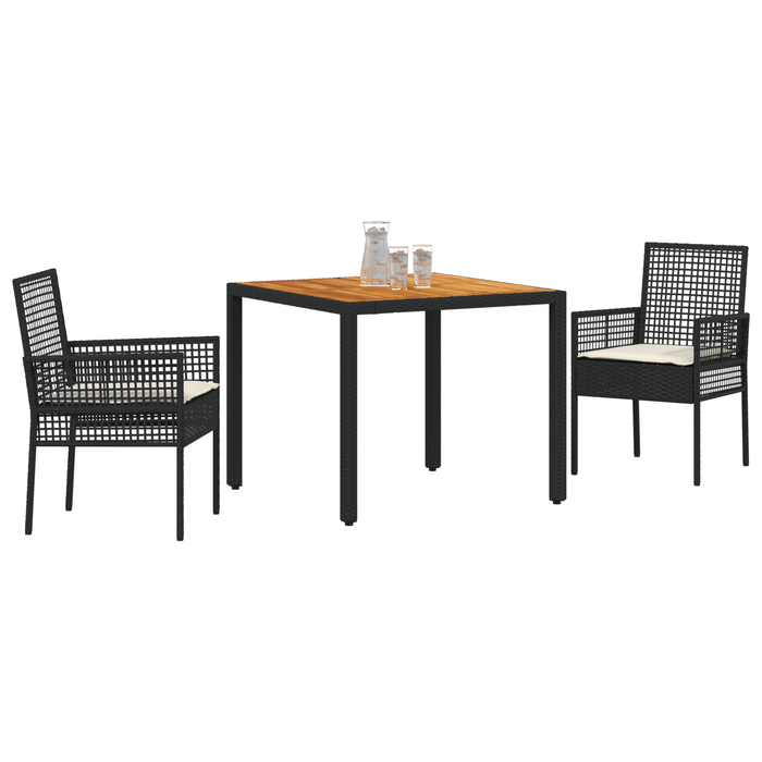 Set Mobilier Dining vidaXL Set 3 piese Negru Lemn Durabil - WALTI WALTI