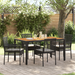 Set de dining de grădină cu perne Negru Rattan sintetic - WALTI WALTI