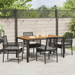 Set de dining de grădină cu perne Negru Rattan sintetic - WALTI WALTI