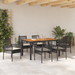 Set de dining cu 7 piese cu perne, Negru, Poliratan - WALTI WALTI