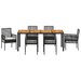 Set de dining pentru grădină 7 piese cu perne – ratan negru - WALTI WALTI
