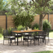 Set de dining pentru grădină 7 piese cu perne – ratan negru - WALTI WALTI