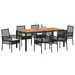 Set de dining pentru grădină 7 piese cu perne – ratan negru - WALTI WALTI