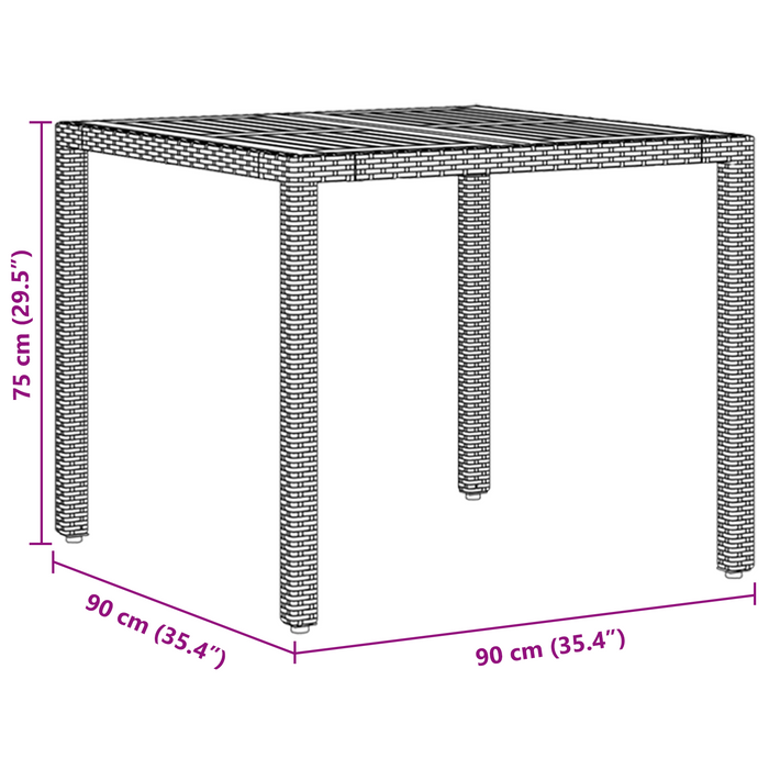 Set dining 5 piese cu perne Gri din poliratan - WALTI WALTI