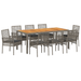 Set dining cu 9 piese și perne Gri din ratan poli - WALTI WALTI