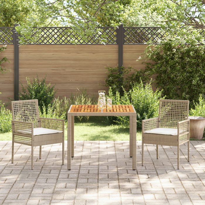 Set de dining 3 piese cu perne bej din ratan. - WALTI WALTI