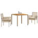 Set de dining 3 piese cu perne bej din ratan. - WALTI WALTI