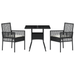 Set de dining pentru grădină 3 piese Ratan negru - WALTI WALTI