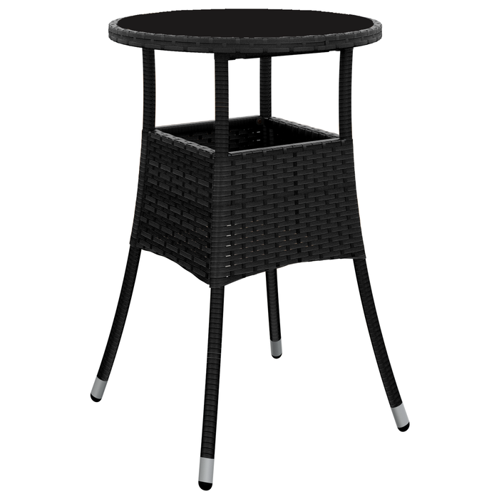 Set de dining pentru grădină de 3 piese Negru Poliratan - WALTI WALTI