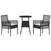 Set de dining pentru grădină de 3 piese Negru Poliratan - WALTI WALTI