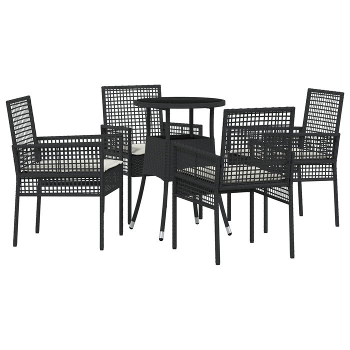 Set de dining pentru grădină 5 piese Negru Poliratan - WALTI WALTI