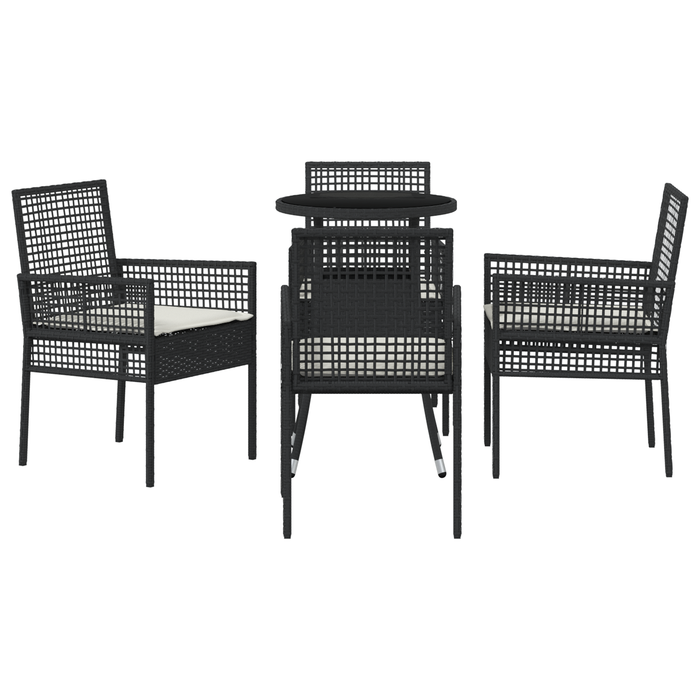Set de dining pentru grădină 5 piese Negru Poliratan - WALTI WALTI