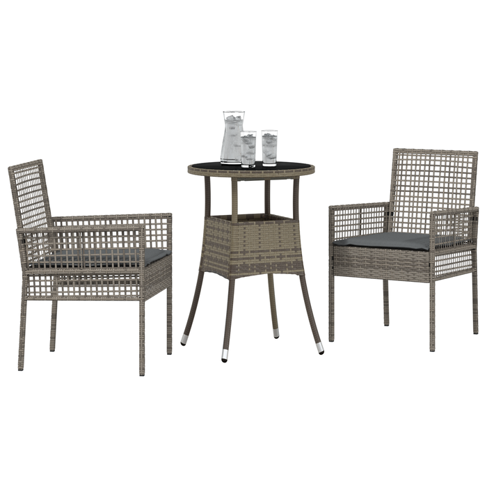Set de grădină dining 3 piese Gri Ratan - WALTI WALTI