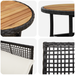 Set de dining pentru grădină 5 piese Negru Poliratan - WALTI WALTI