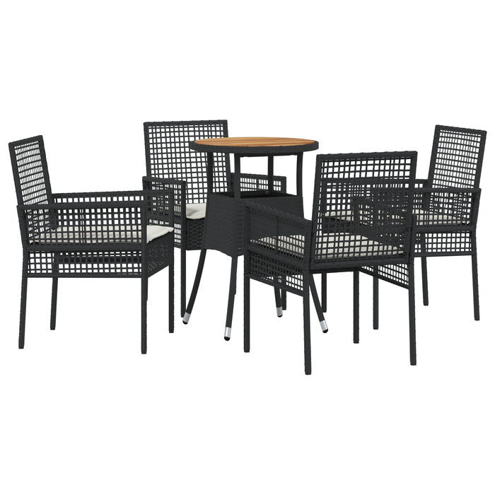 Set de dining pentru grădină 5 piese Negru Poliratan - WALTI WALTI