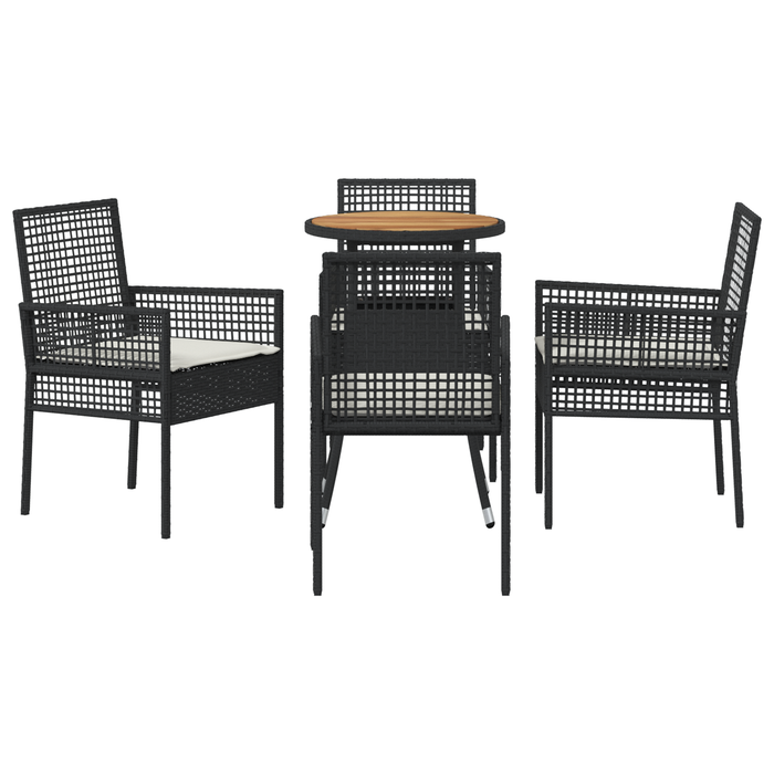 Set de dining pentru grădină 5 piese Negru Poliratan - WALTI WALTI