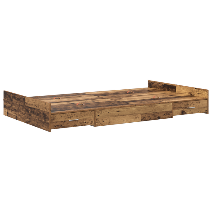 Cadru de pat cu depozitare lemn vechi 120x190 cm lemn prelucrat - WALTI WALTI