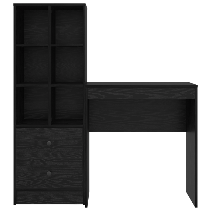 Birou cu sertar cu raft cu depozitare 2 pcs Stejar Negru - WALTI WALTI