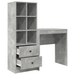 Birou cu sertar cu raft cu depozitare 2 pcs Gri din beton - WALTI WALTI