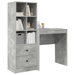 Birou cu sertar cu raft cu depozitare 2 pcs Gri din beton - WALTI WALTI