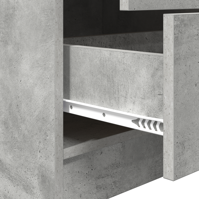 Birou cu sertar cu raft cu depozitare 2 pcs Gri din beton - WALTI WALTI