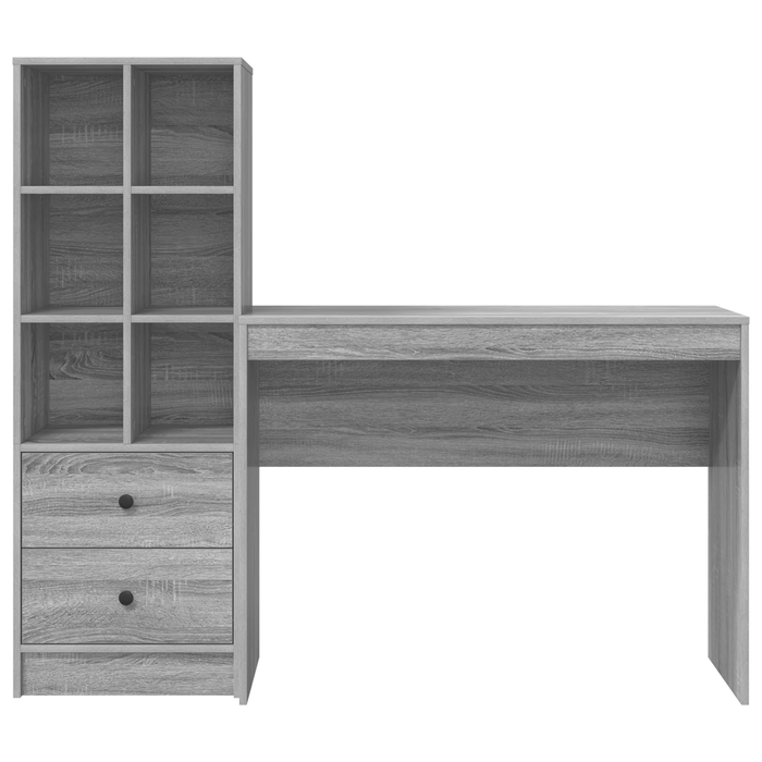 Birou cu sertar cu raft cu depozitare 2 pcs Gri Sonoma - WALTI WALTI