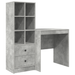 Birou cu sertar cu raft cu depozitare 2 pcs Gri din beton - WALTI WALTI