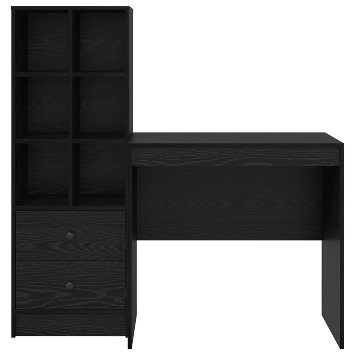 Birou cu sertar cu raft cu depozitare 2 pcs Stejar Negru - WALTI WALTI