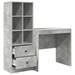 Birou cu sertar cu raft cu depozitare 2 pcs Gri din beton - WALTI WALTI